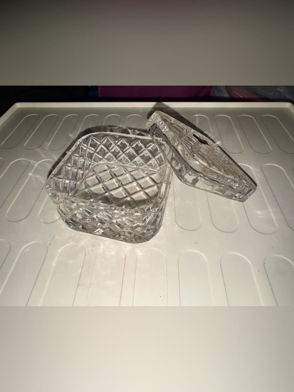 Vintage Bohemia fine cut lead crystal trinket box
